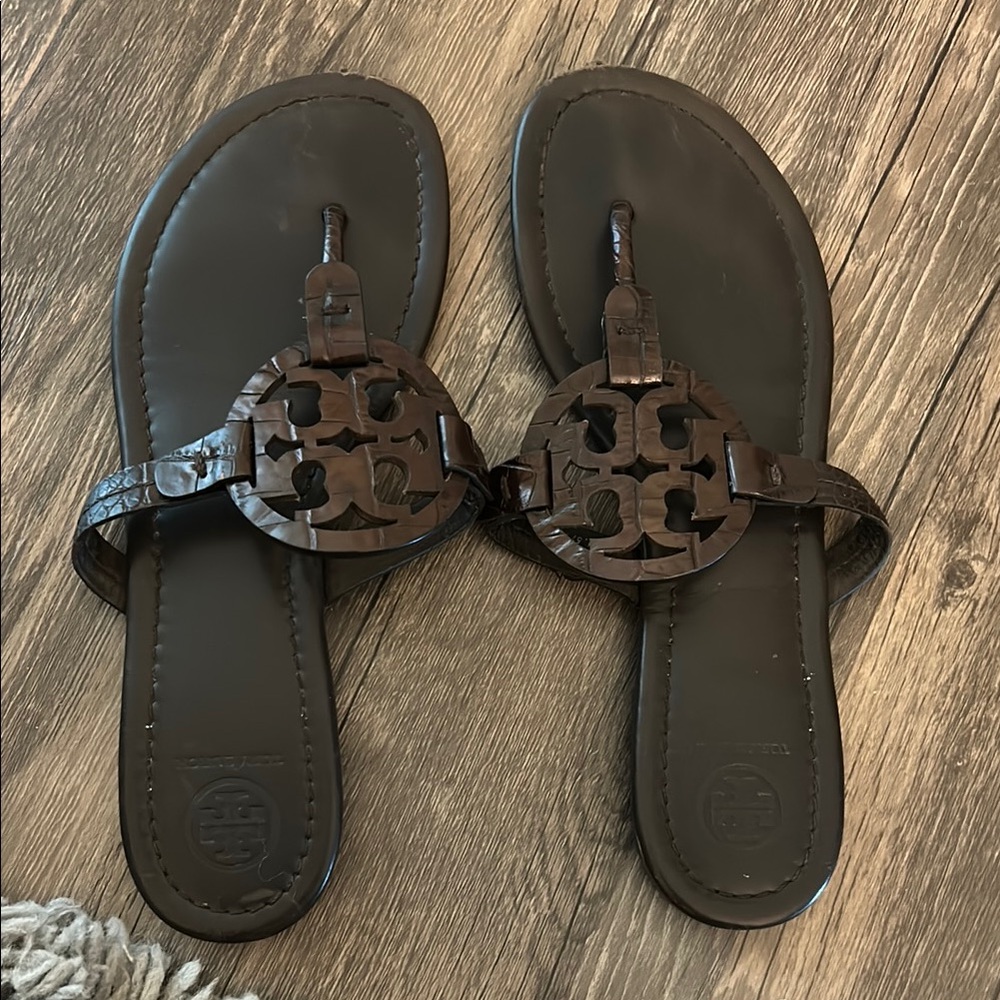 Tory Burch Brown Leather Sandal